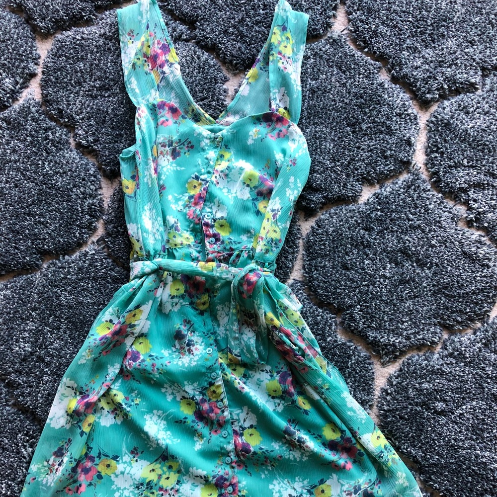Teal floral dress - Picture 1 of 3